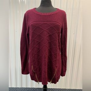 Style & Co Gold Zipper Detailed Sweater